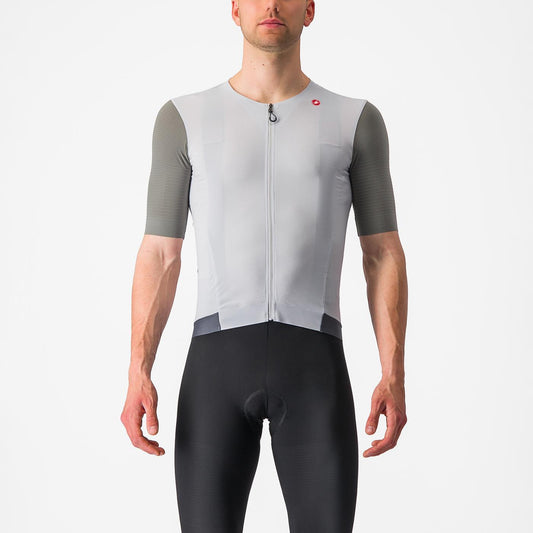 Maillot CASTELLI PREMIO Manches Courtes Blanc/Gris