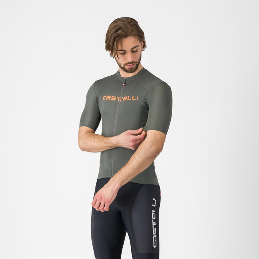 Maillot CASTELLI PROLOGO LITE Manches Courtes Gris/Orange