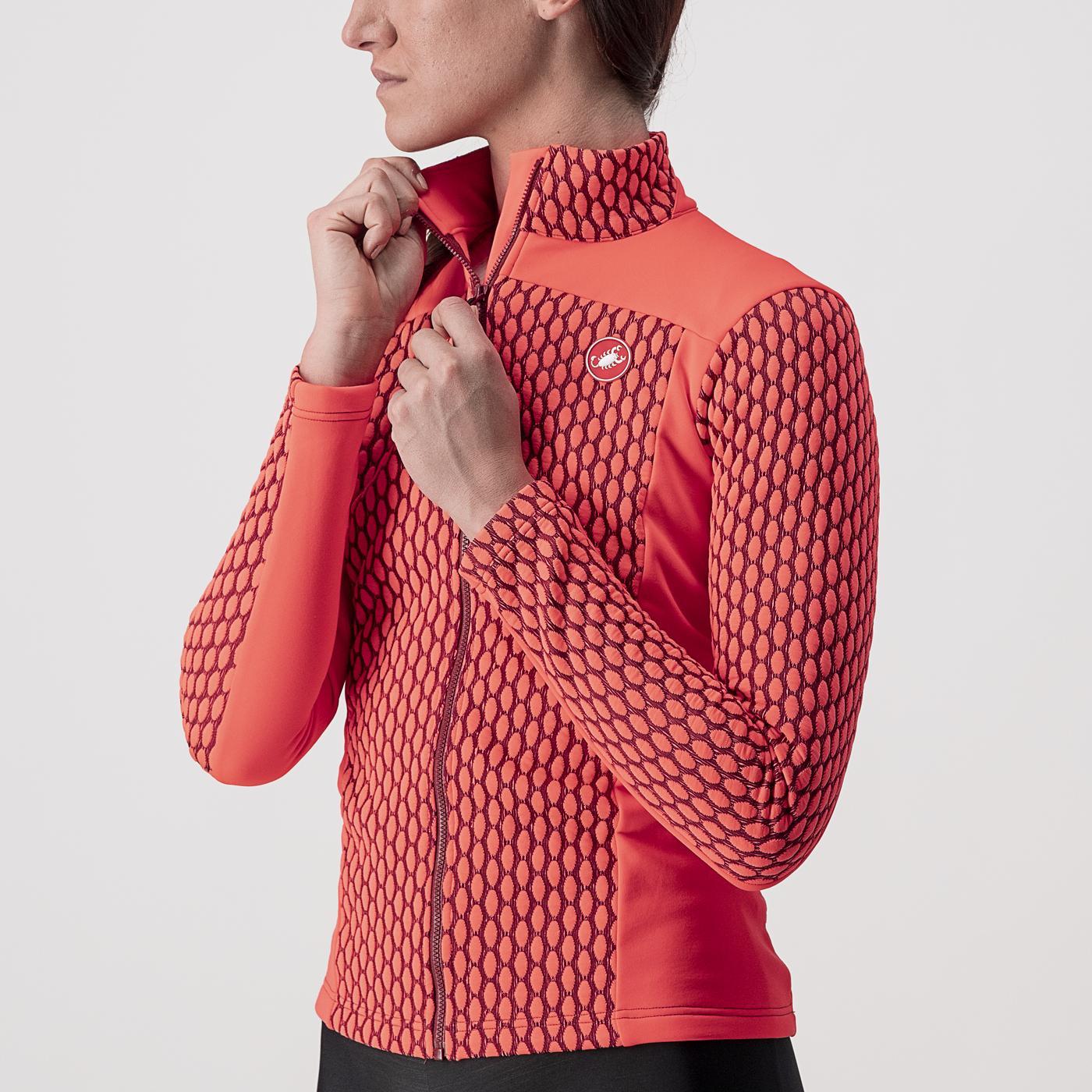 Trikot CASTELLI SFIDA 2 Damen Langarm Pink/Bordeaux