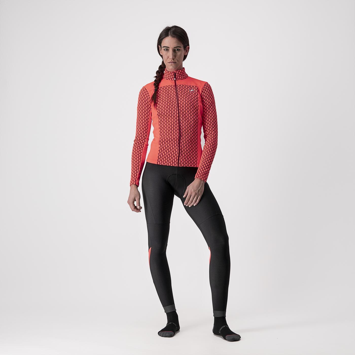 Trikot CASTELLI SFIDA 2 Damen Langarm Pink/Bordeaux