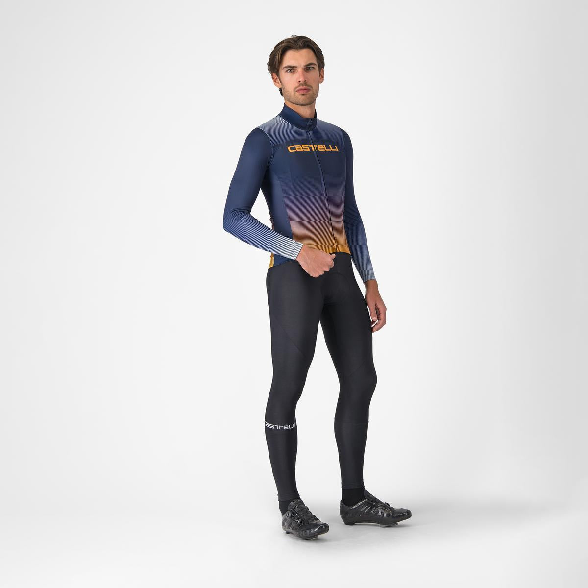 Maillot CASTELLLI APICE THERMAL Manches Longues Bleu/Orange