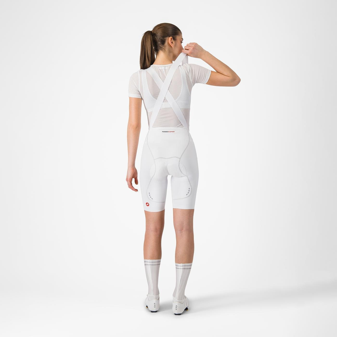 Cuissard Court à Bretelles CASTELLI FREE AERO RACE S Femme Blanc