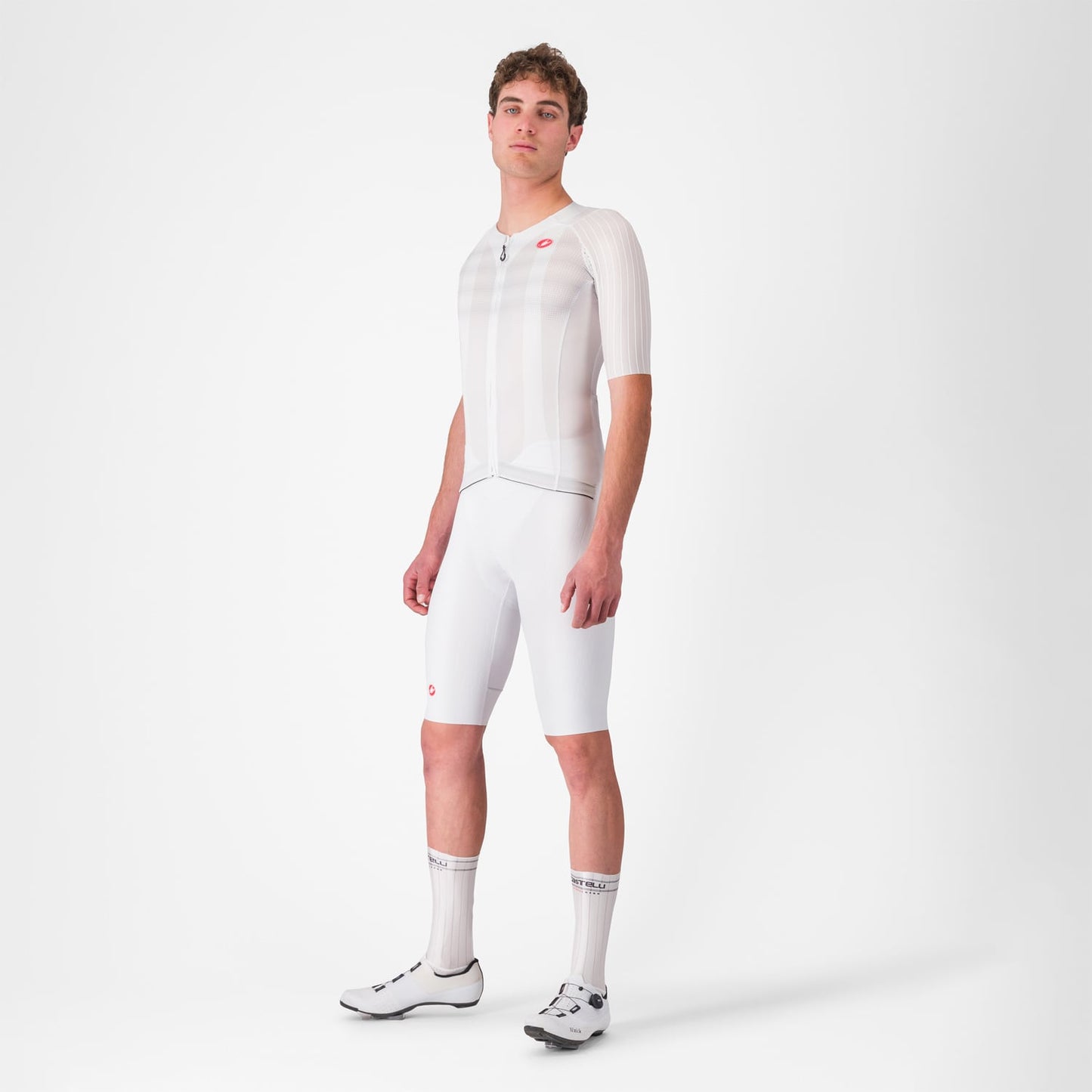 Maillot CASTELLI AERO RACE 8S Manches Courtes Blanc