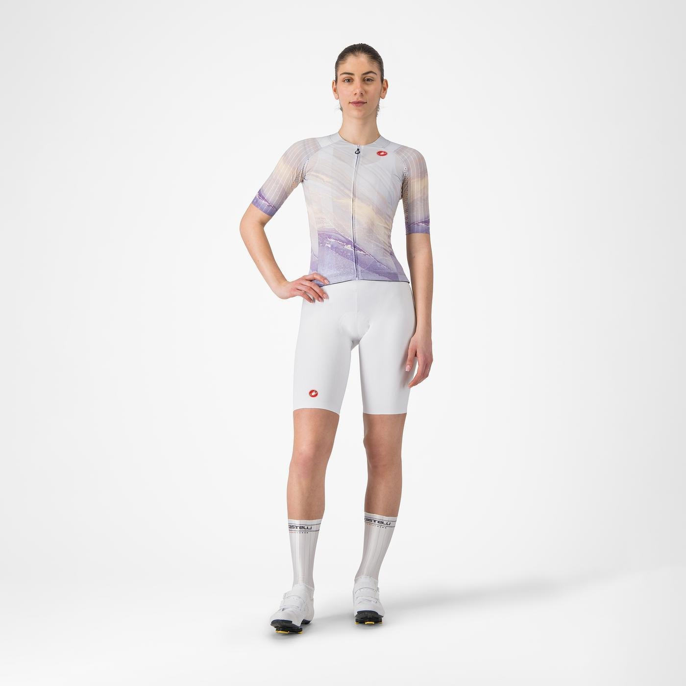 Cuissard Court à Bretelles CASTELLI FREE AERO RACE S Femme Blanc
