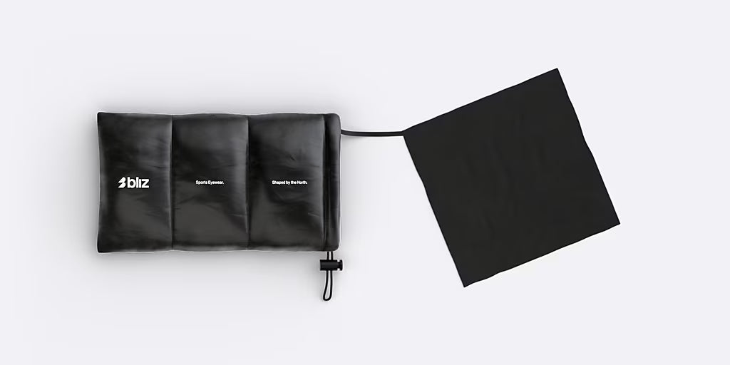 BLIZ MATRIX Brille Schwarz Matt Nano Optics Glas Nordic Ligh Coral - Orange w Blau Multi