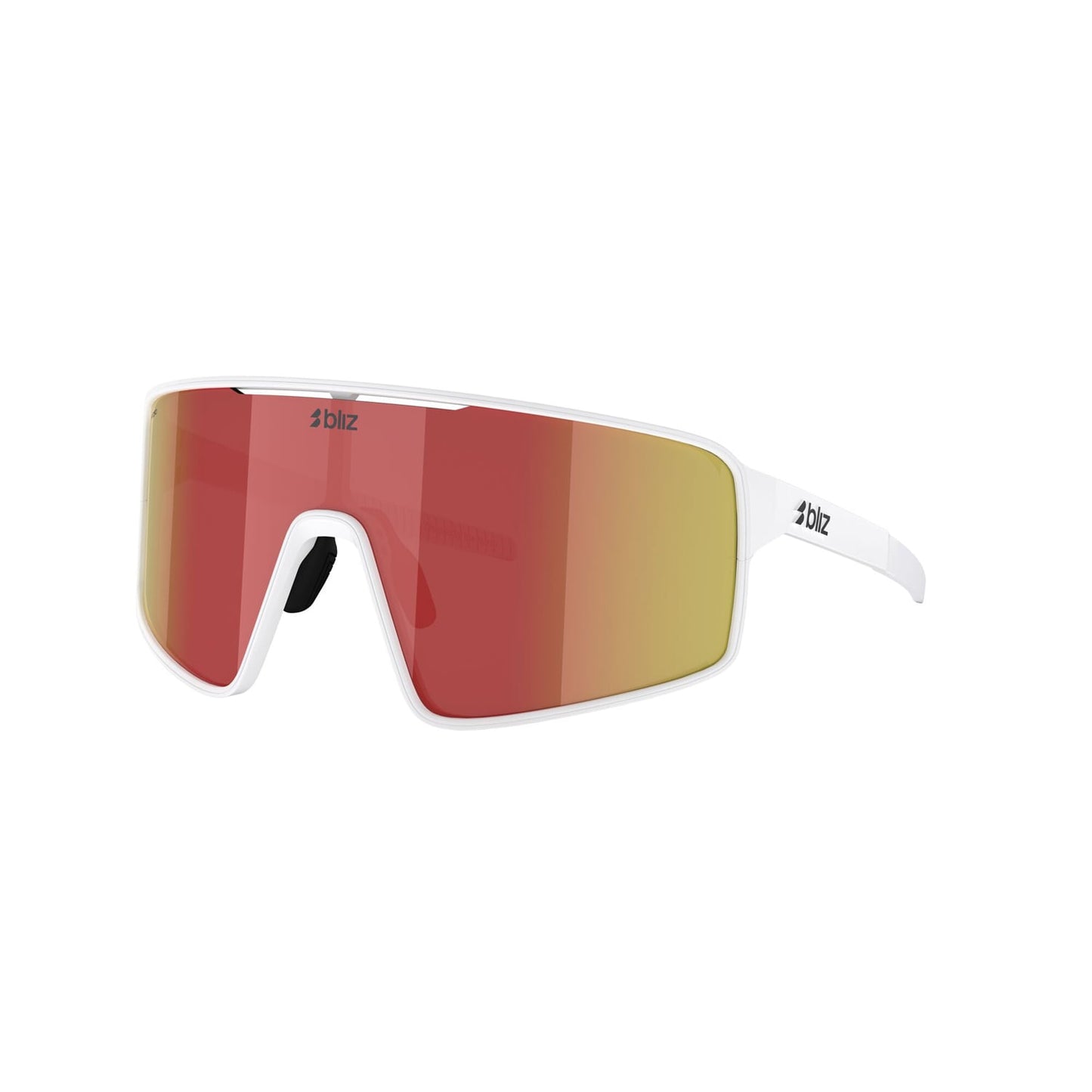 BLIZ P001 Brille Weiß Matt Schirm Braun Rot Iridium