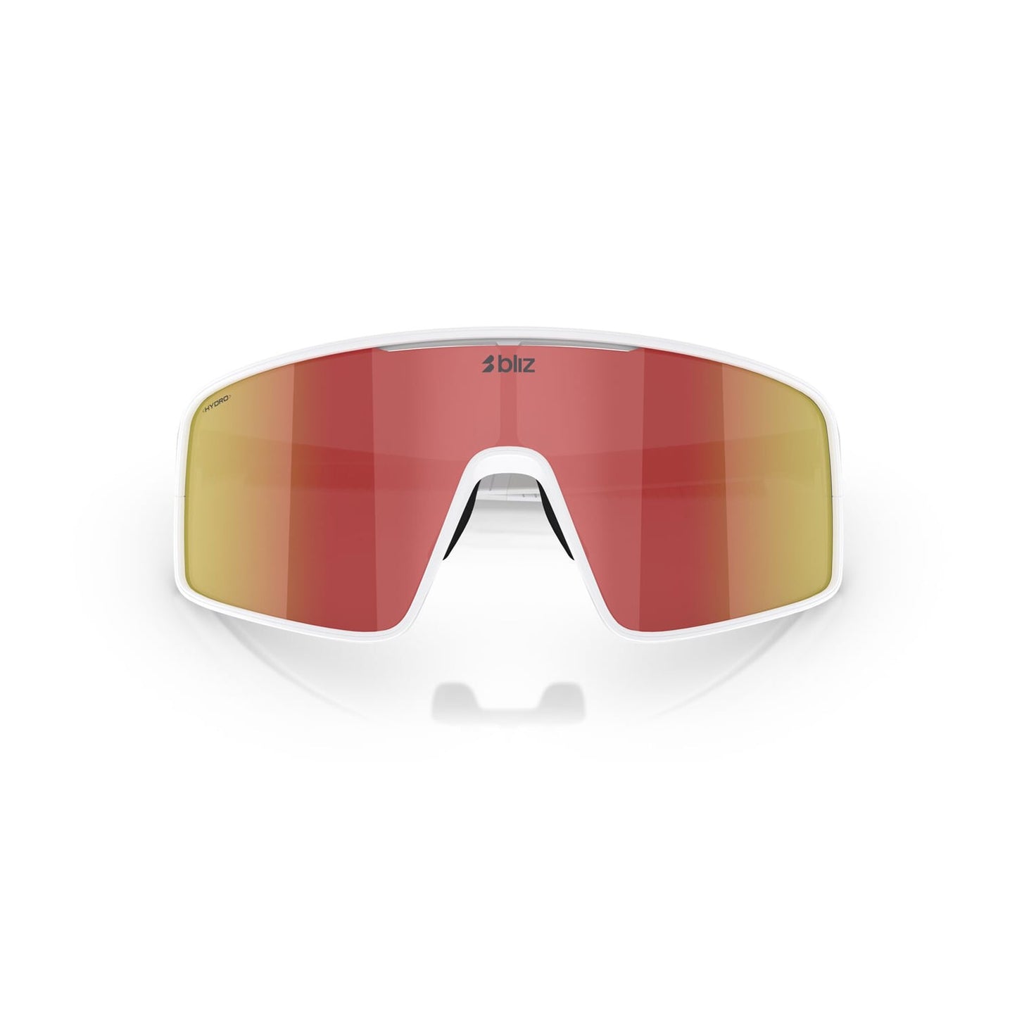 BLIZ P001 Brille Weiß Matt Schirm Braun Rot Iridium