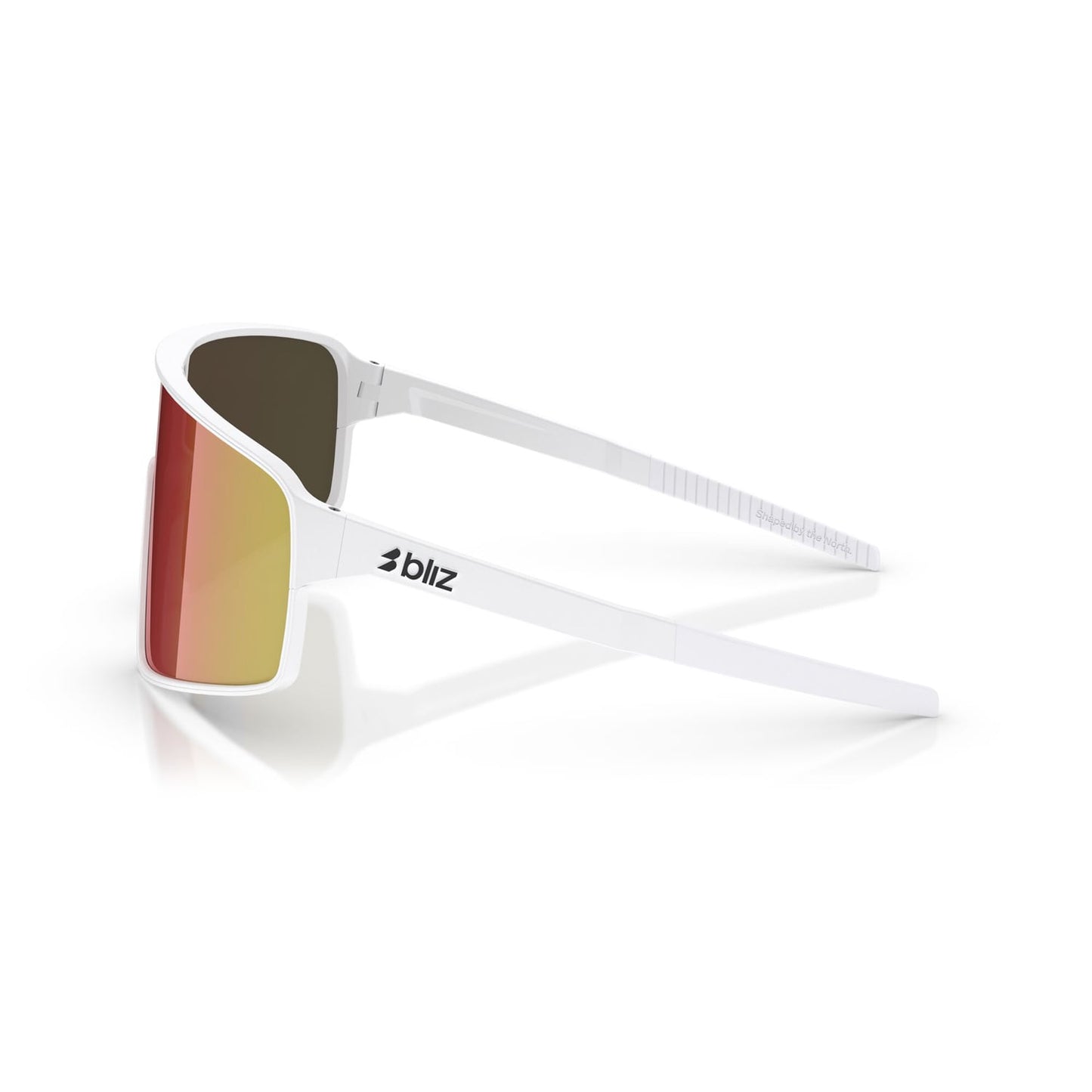 BLIZ P001 Brille Weiß Matt Schirm Braun Rot Iridium