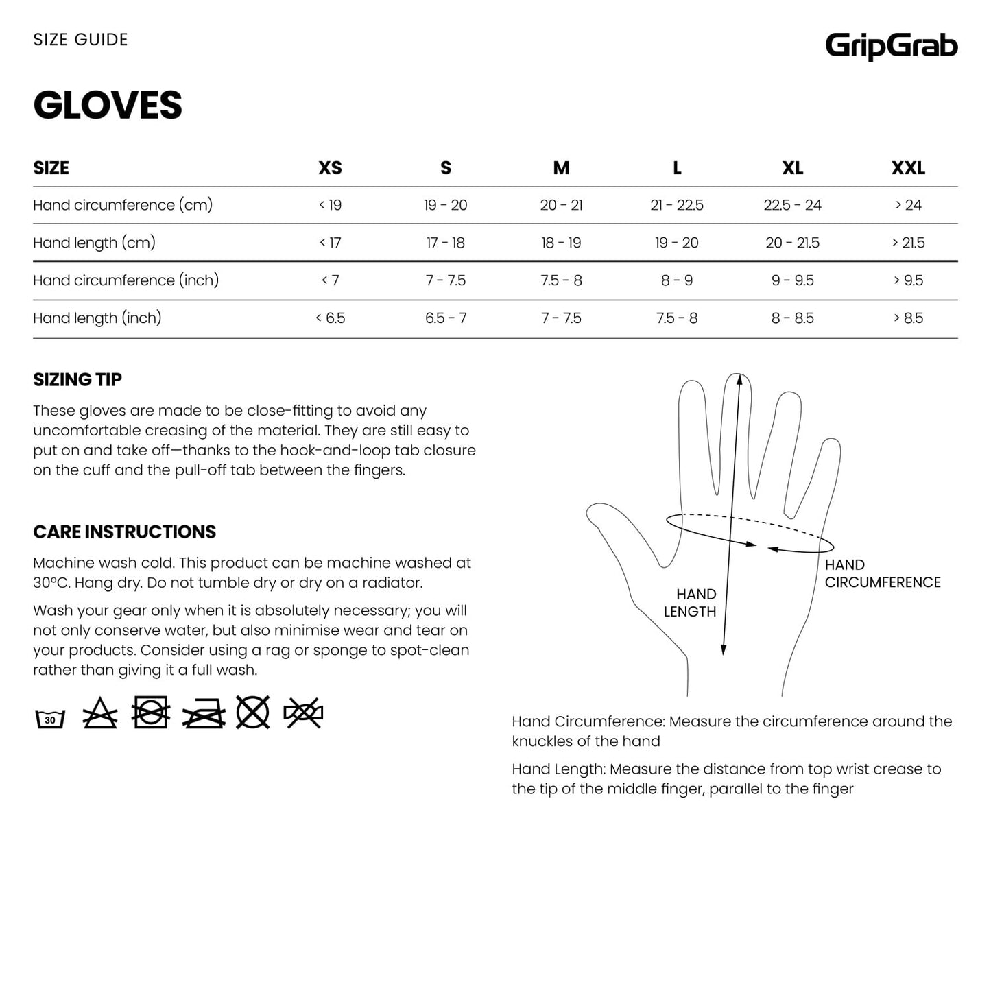 Gants Courts GRIPGRAB RIDE RC MAX Noir