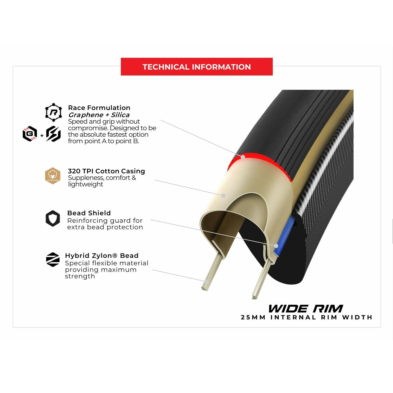 Reifen VITTORIA CORSA PRO SPEED WIDE Graphene G2.0 700x29c Tubeless Ready Weich Beige