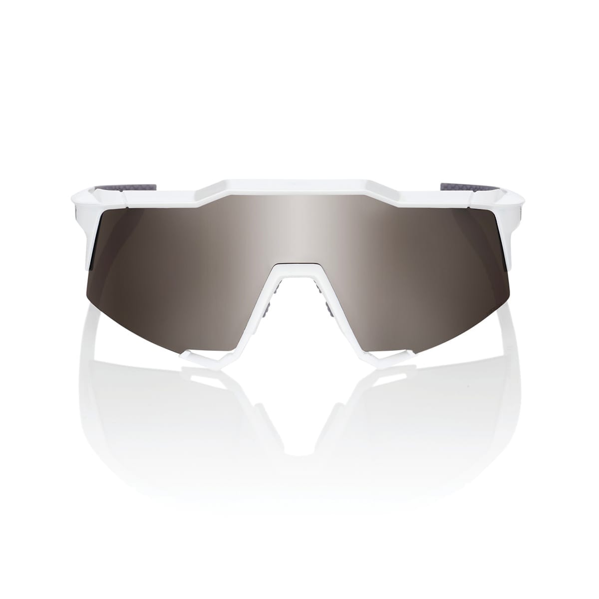 Lunettes 100% SPEEDCRAFT Blanc Matt Hiper Mirror Argent