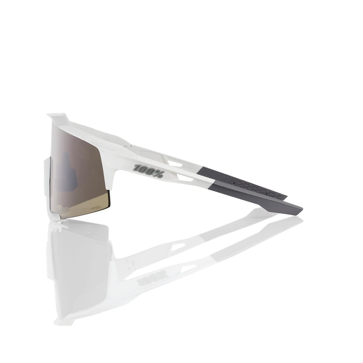 Lunettes 100% SPEEDCRAFT Blanc Matt Hiper Mirror Argent