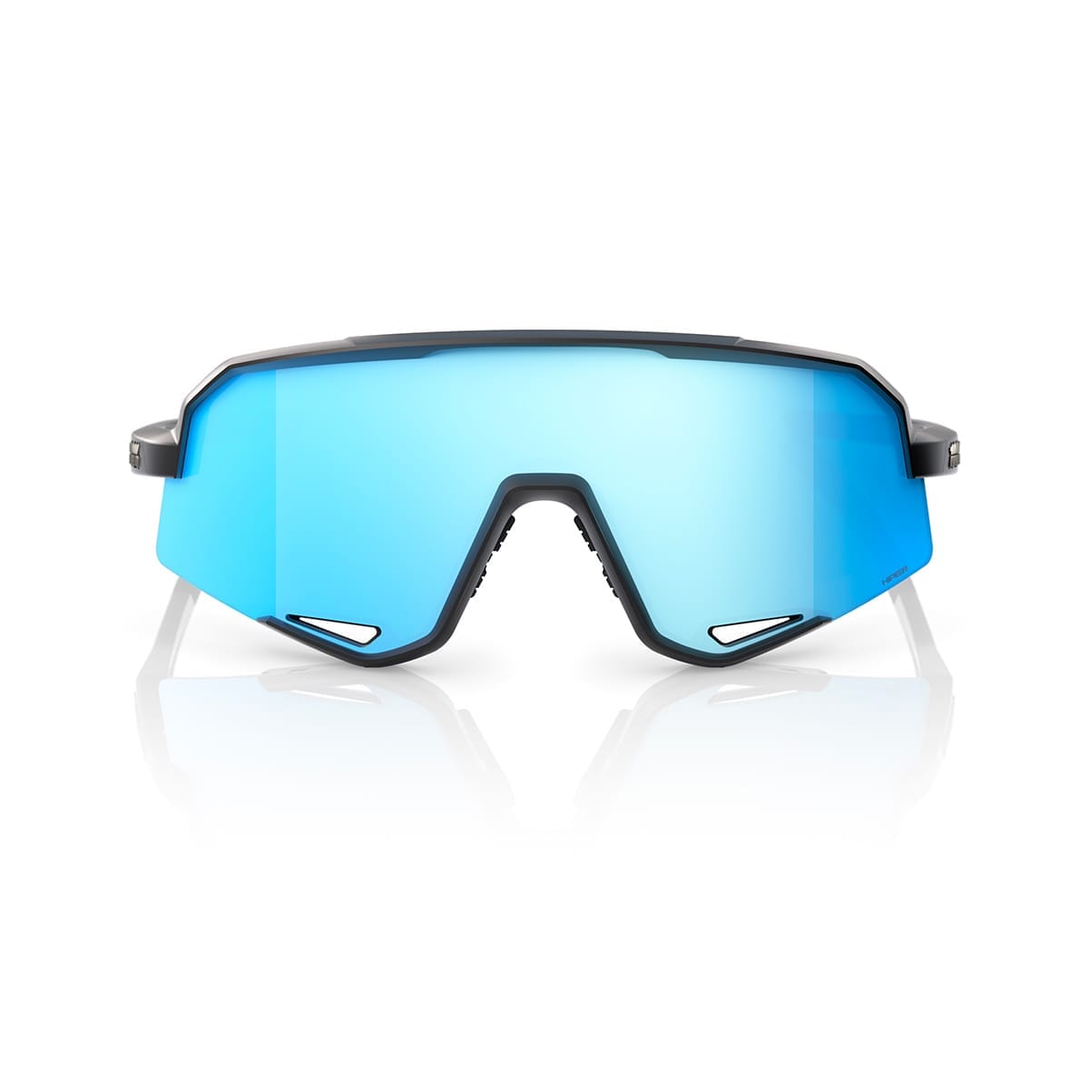 Lunettes 100% SLENDALE Noir Matt Hipper Mirror Bleu