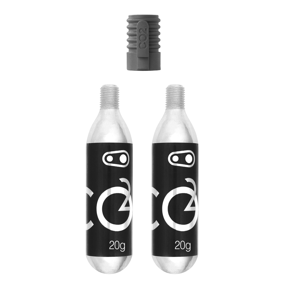 CRANKBROTHERS CO2-Gewindekartusche, 20 g, mit Klic-Kartuschenöffner (2 Stück)