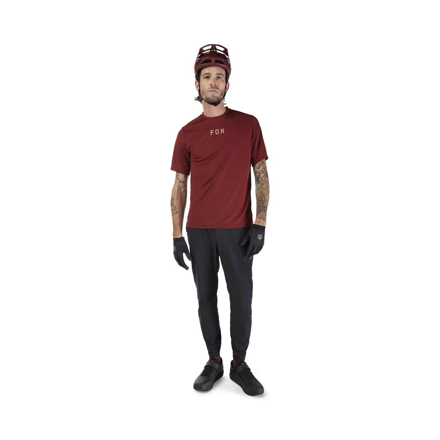 Maillot FOX RANGER WORDMARK Manches Courtes Bordeaux 2025
