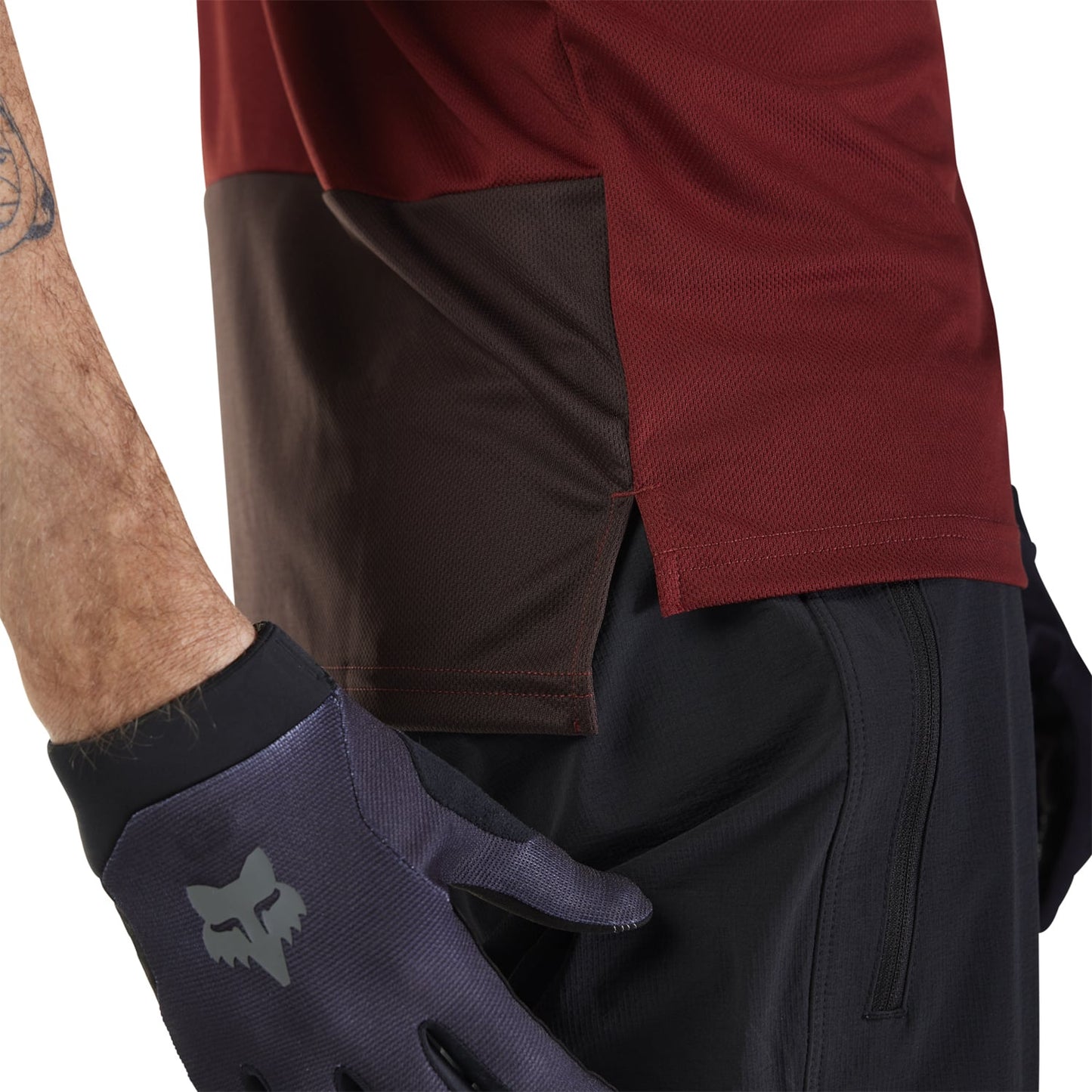 Maillot FOX RANGER WORDMARK Manches Courtes Bordeaux 2025