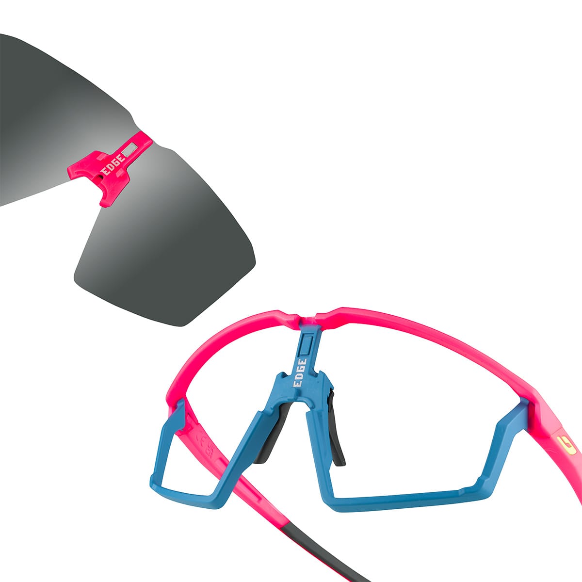 Lunettes JULBO EDGE Rose fluo/Bleu Spectron 3 Smoke
