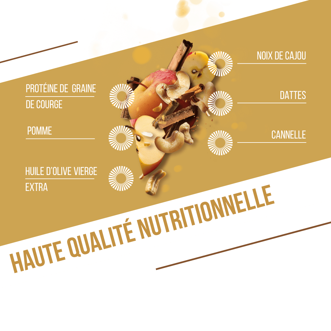 Barre Protéinée BAOUW BIO EXTRA Pomme/Cannelle (50g)
