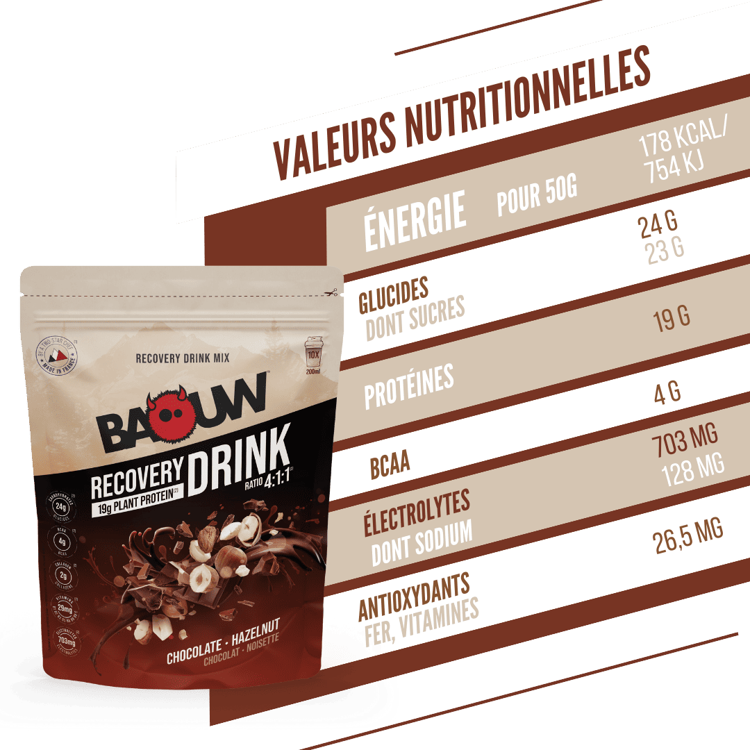 Boisson de Récupération BAOUW RECOVERY (500g) Chocolat Noisette