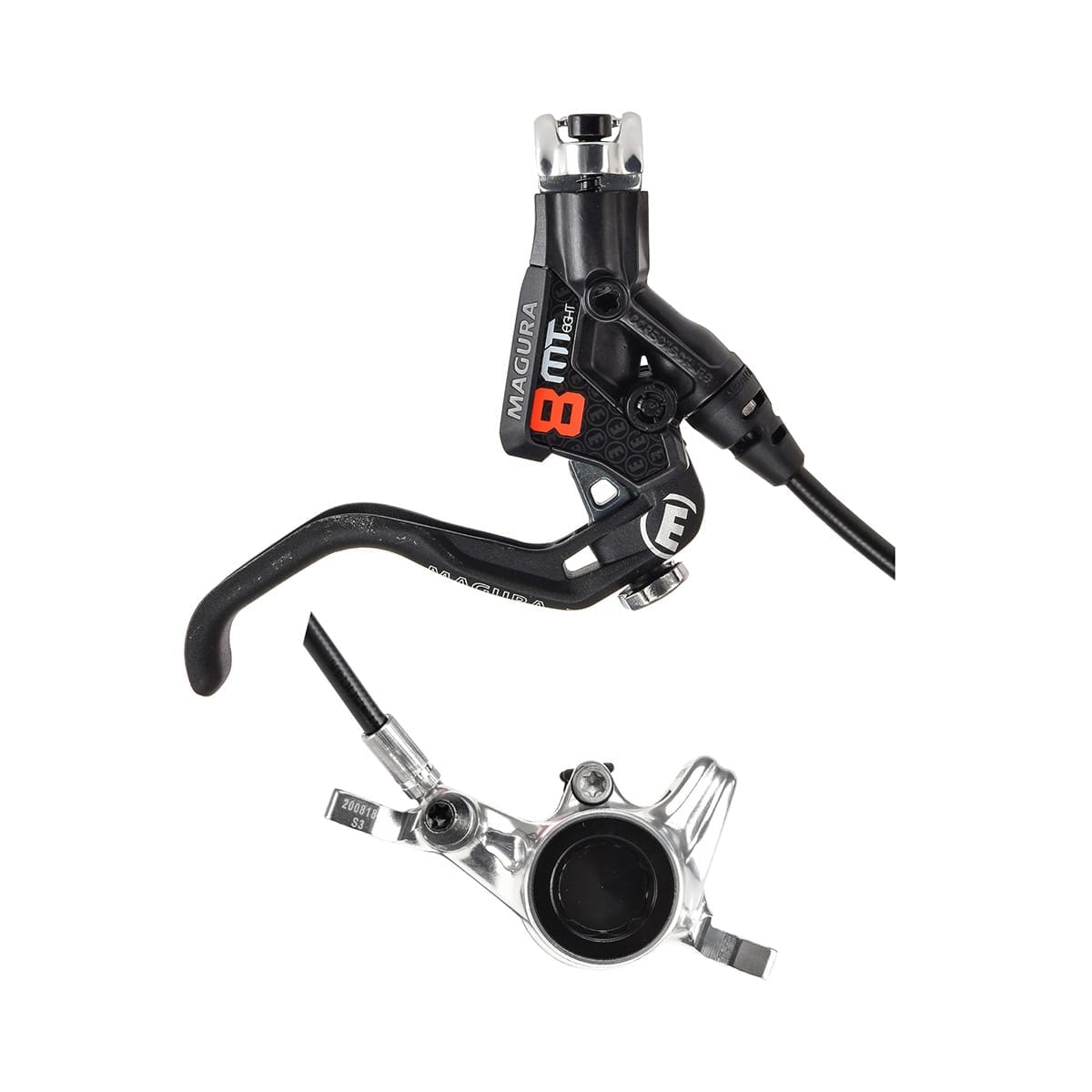 Paar MAGURA MT8 PRO Bremsen ohne Scheibe Schwarz/Silber