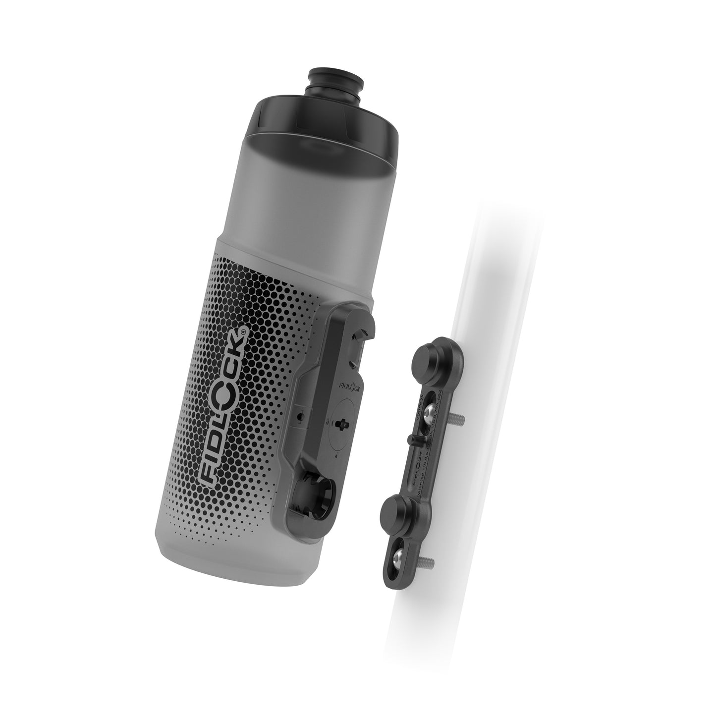 Set Trinkflasche und Flaschenhalter FIDLOCK TWIST BIKE BASE 600 ml Fumé