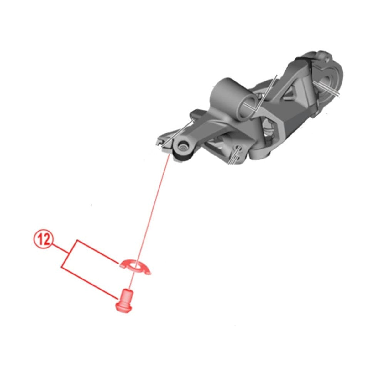 Vis et Entretoise de Fixation de Cable pour Dérailleur Arrière SHIMANO XT RD-M8100 #Y3FW98060