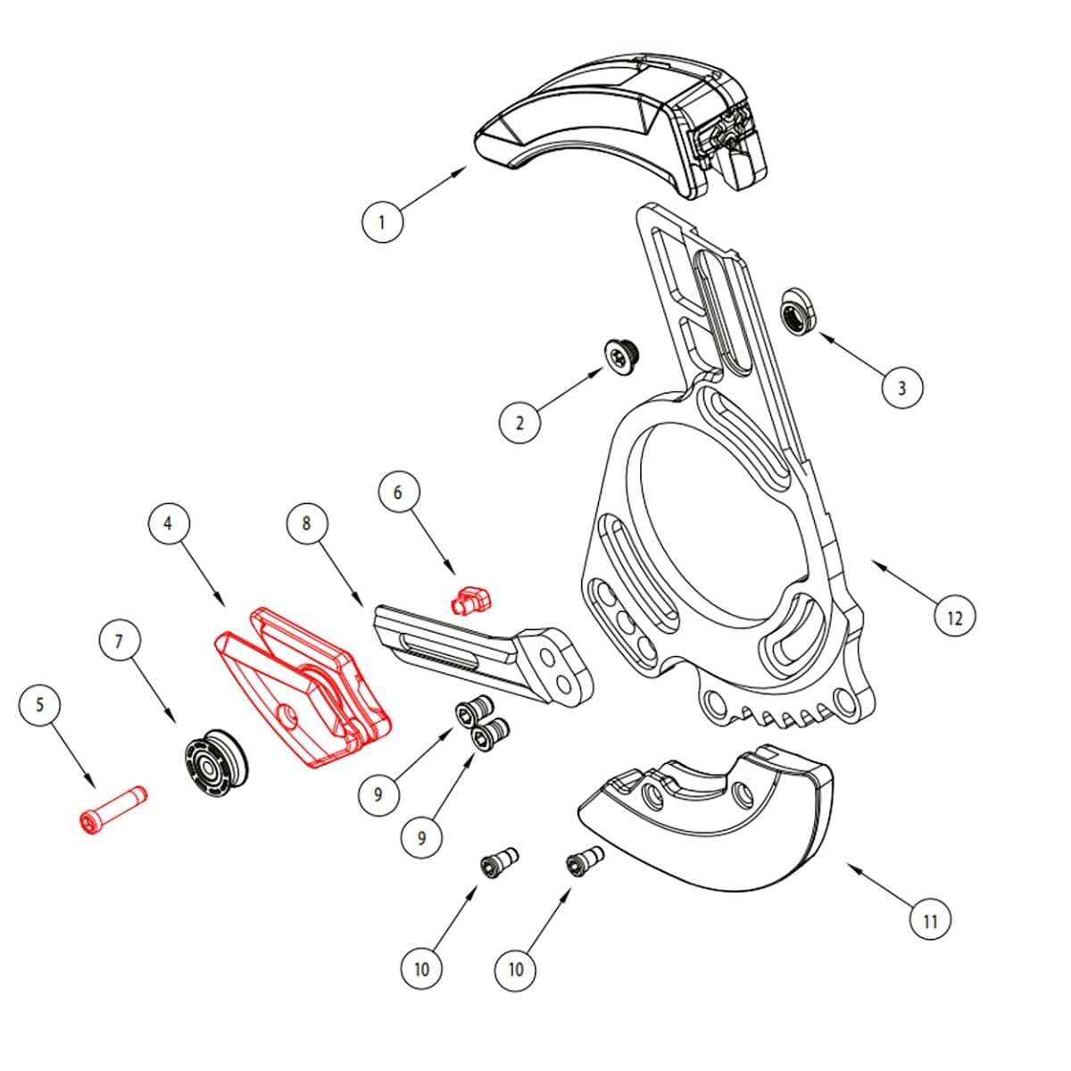 Guide Inférieur pour Guide-Chaîne E-THIRTEEN LG1 Gen 2/LG1/LG1+/LG1 Race Noir #CGS20.SLDR.LWR.K