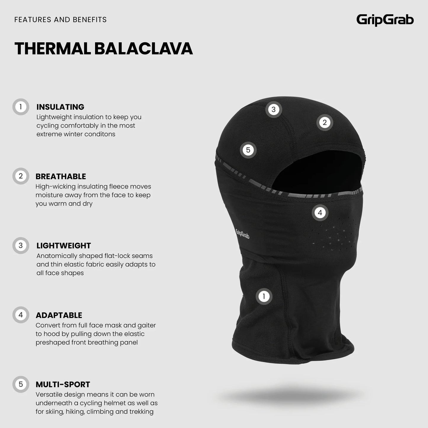 Cagoule GRIPGRAB THERMO WINTER Noir