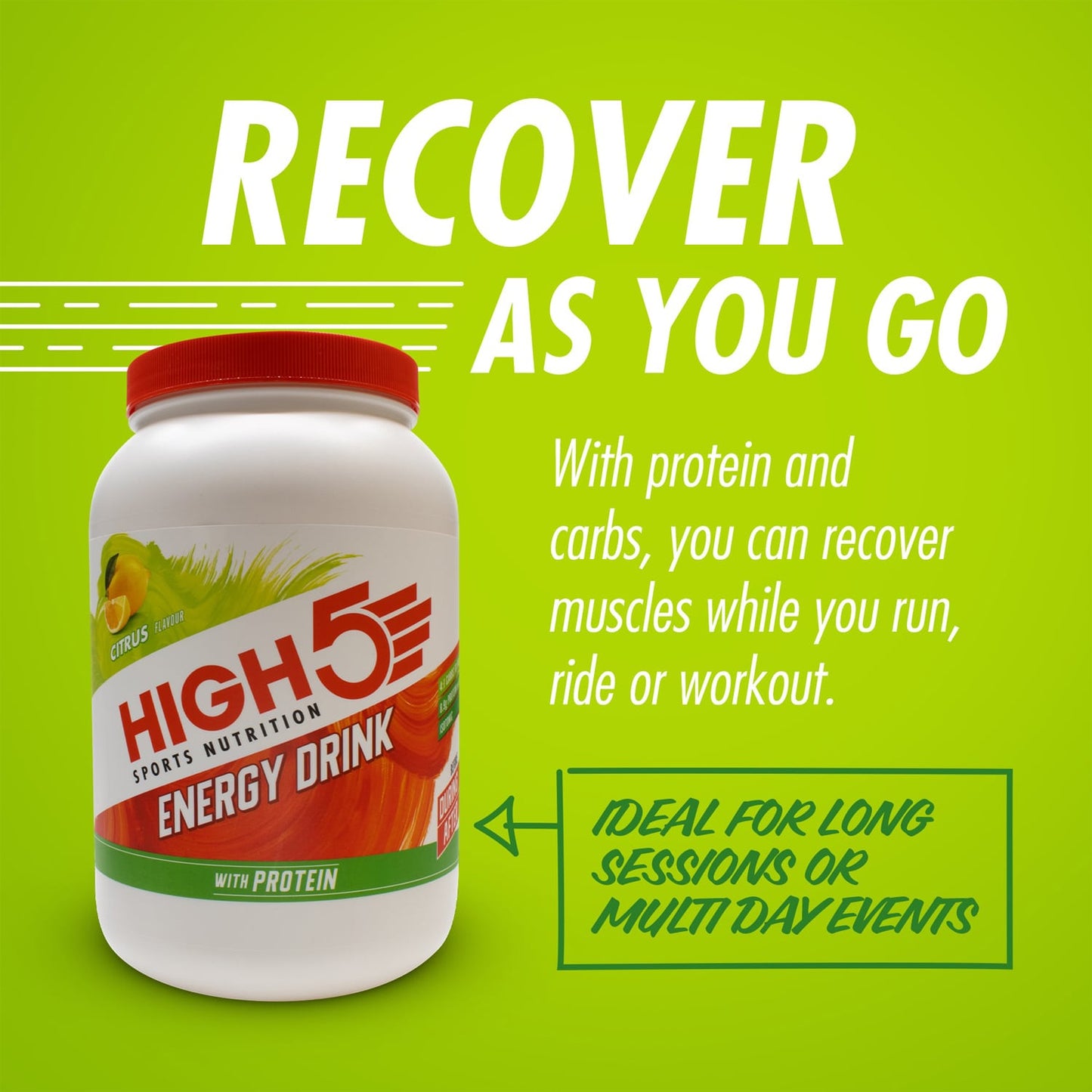 Energy Drink HIGH5 ENERGY DRINK PROTEIN (1.6kg) Zitrone