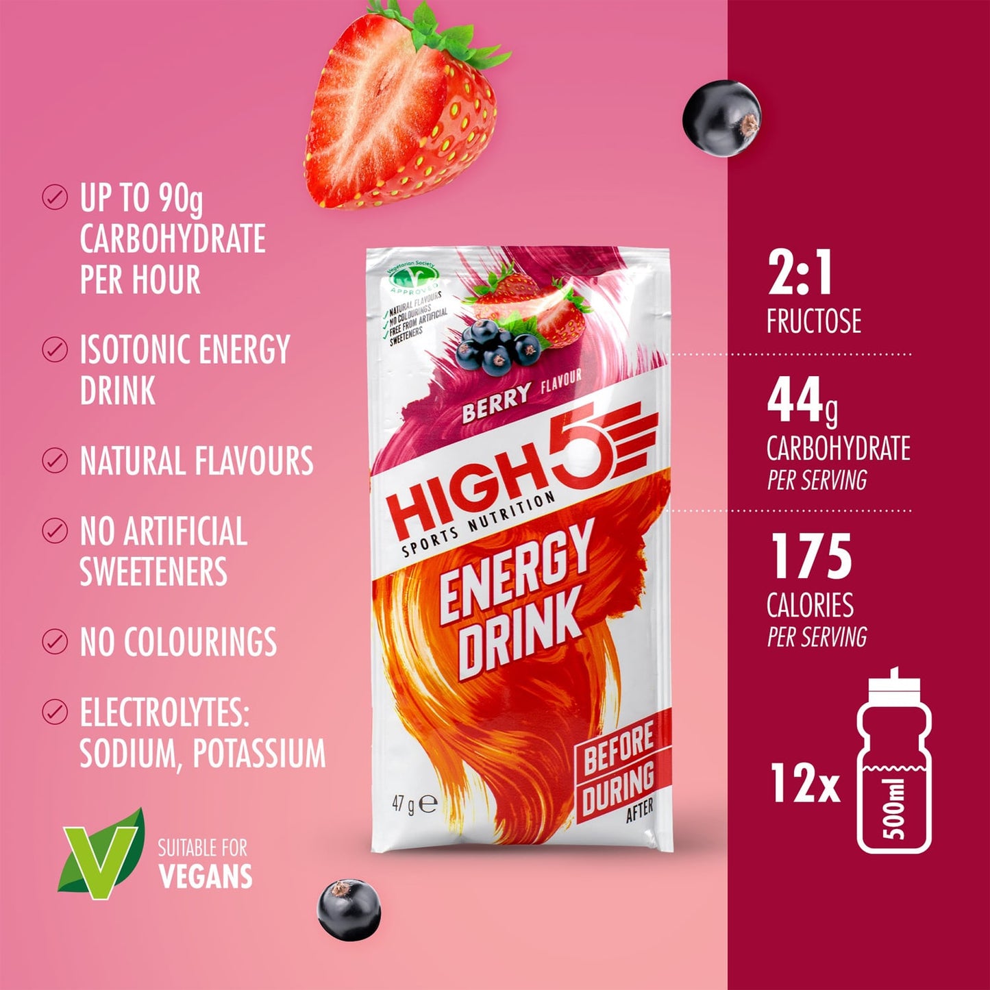 Energy Drink HIGH5 ENERGY DRINK (47g) Rote Früchte