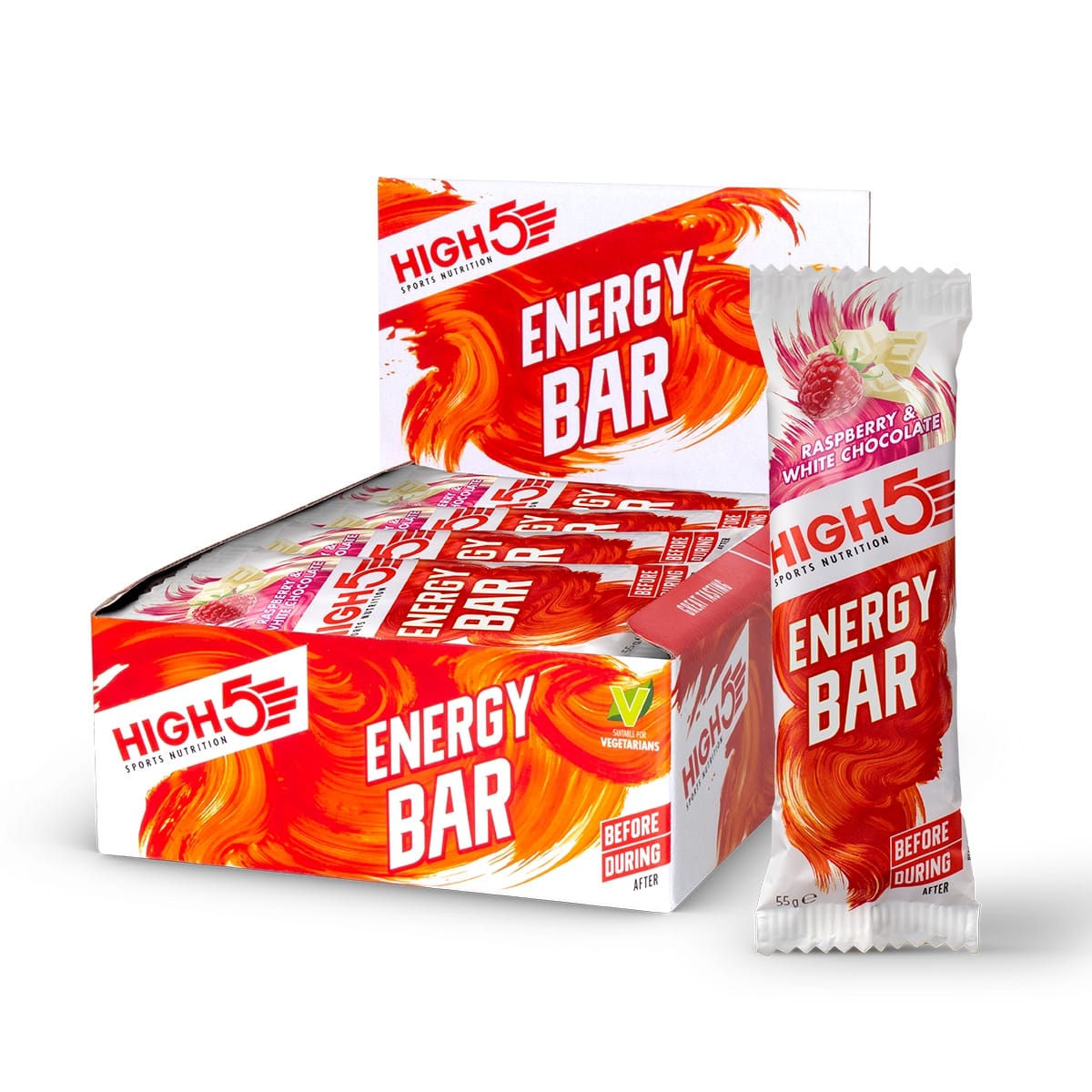 Barre Énergétique HIGH5 ENERGY BAR (55g) Framboise Chocolat Blanc