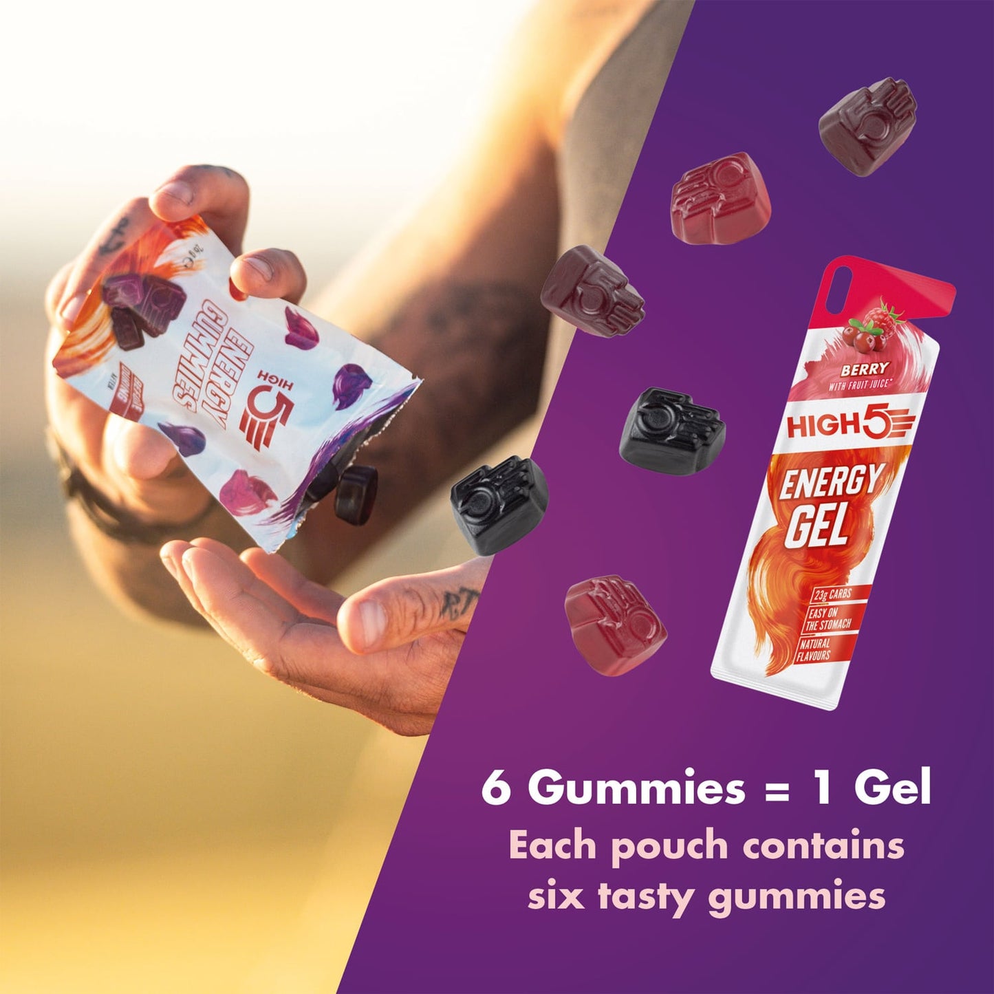 Energy Gummis HIGH5 ENERGY GUMMIES (26g) Frucht Rot