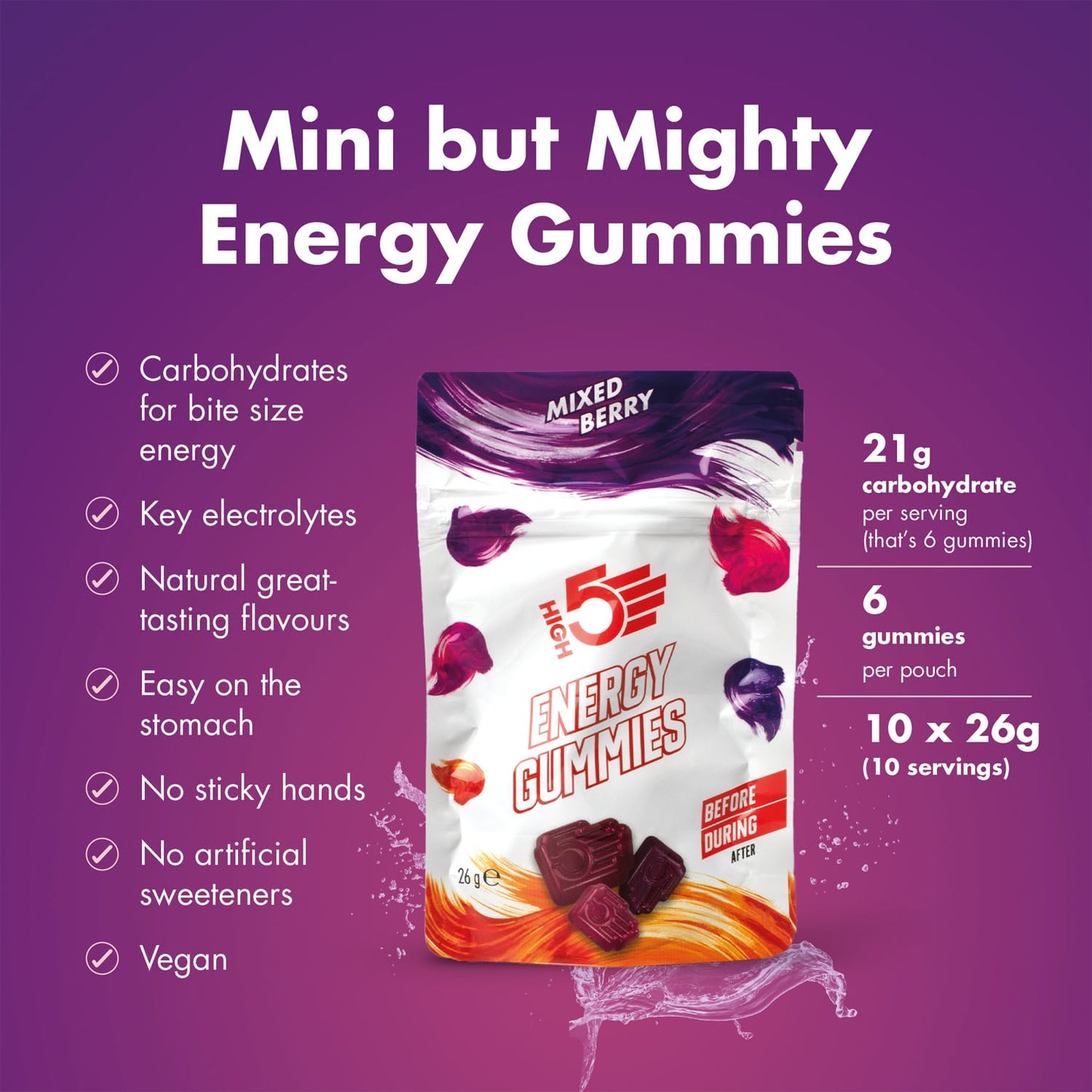 Energy Gummis HIGH5 ENERGY GUMMIES (26g) Frucht Rot