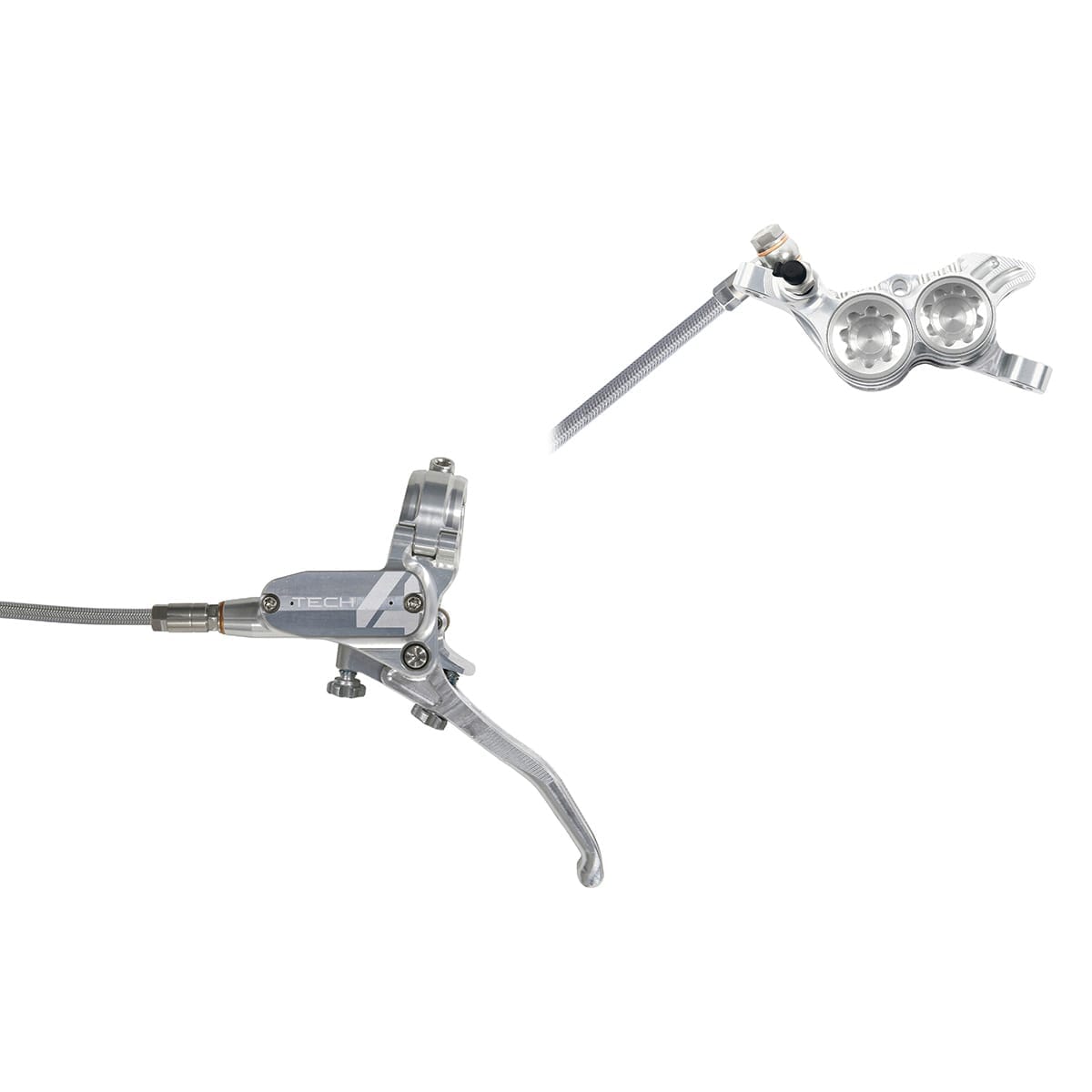 Paar Bremsen HOPE TECH 4 V4 Durite Aviation Silber/Silber