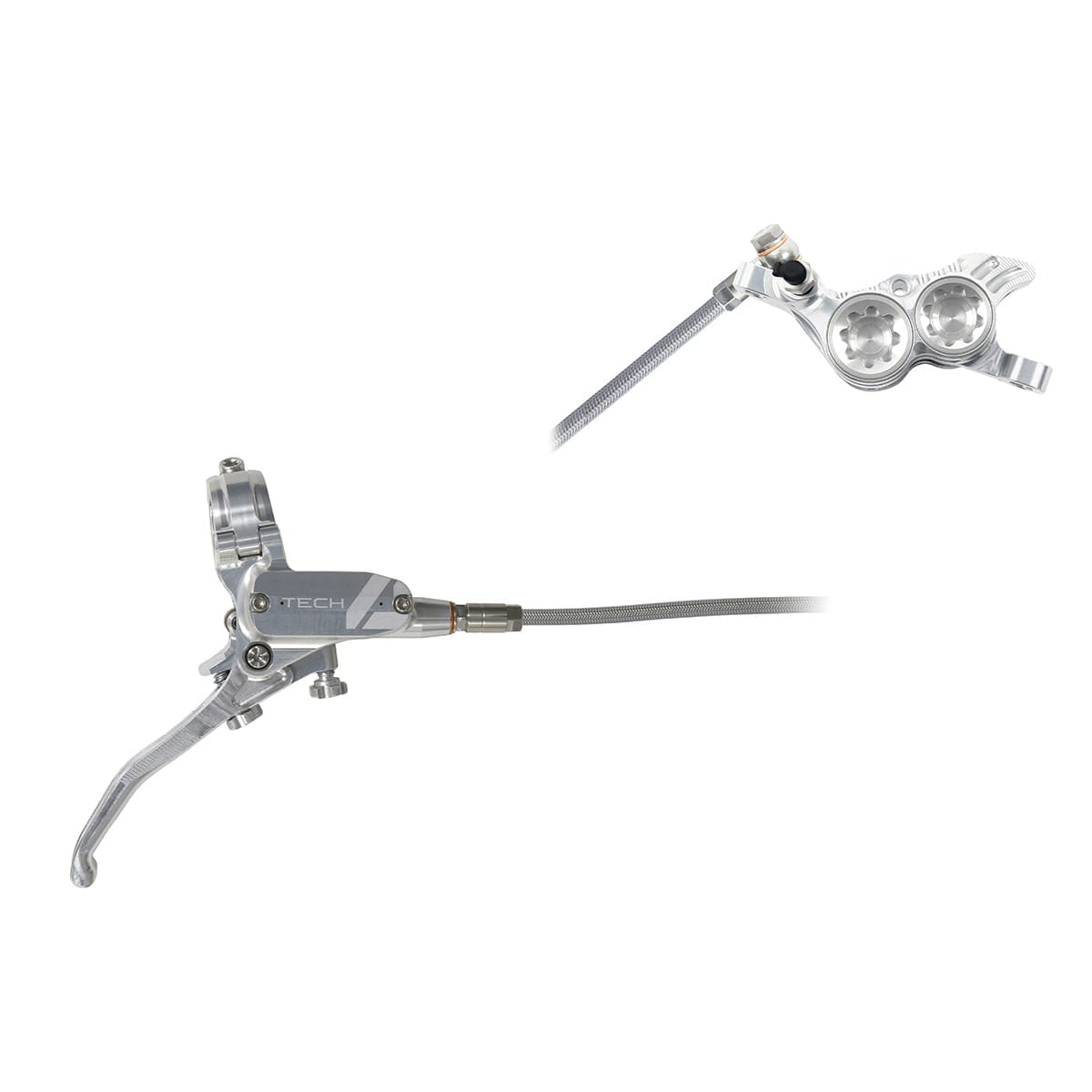 Paar Bremsen HOPE TECH 4 V4 Durite Aviation Silber/Silber