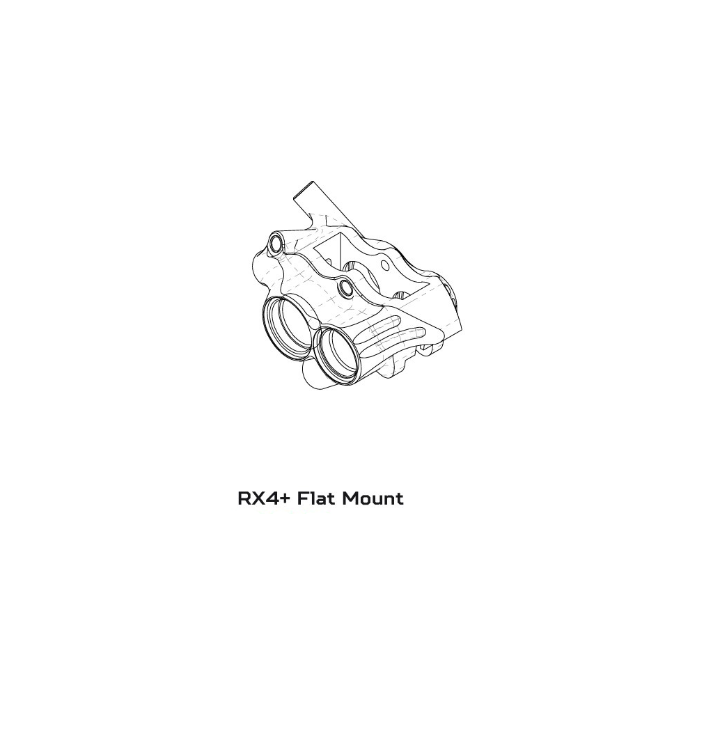 HOPE RX4+ FM 34mm 4-Kolben Hydraulische Bremssattel Mineral Silber