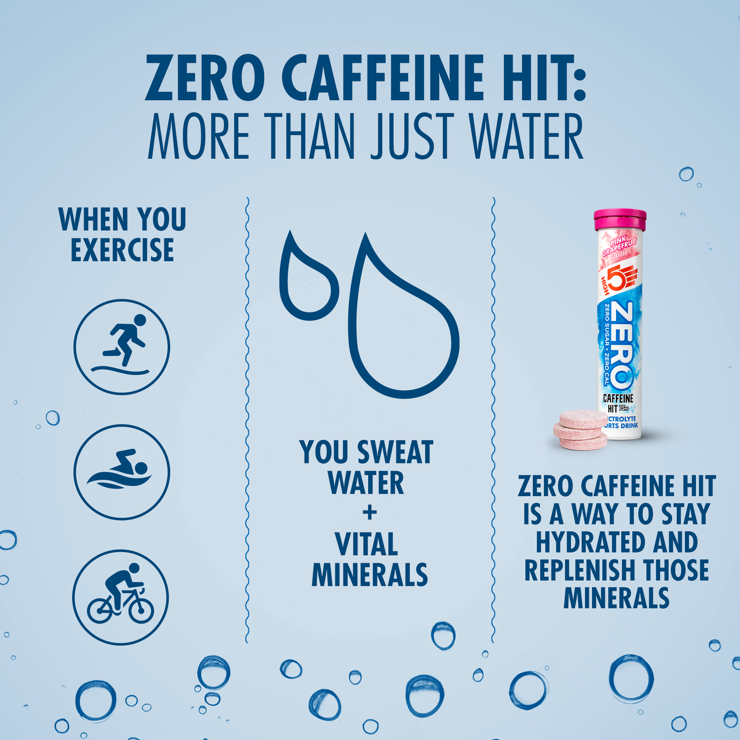 Pastilles d'Hydratation Electrolytes HIGH5 ZERO Caffeine (x20) Pamplemousse Rose