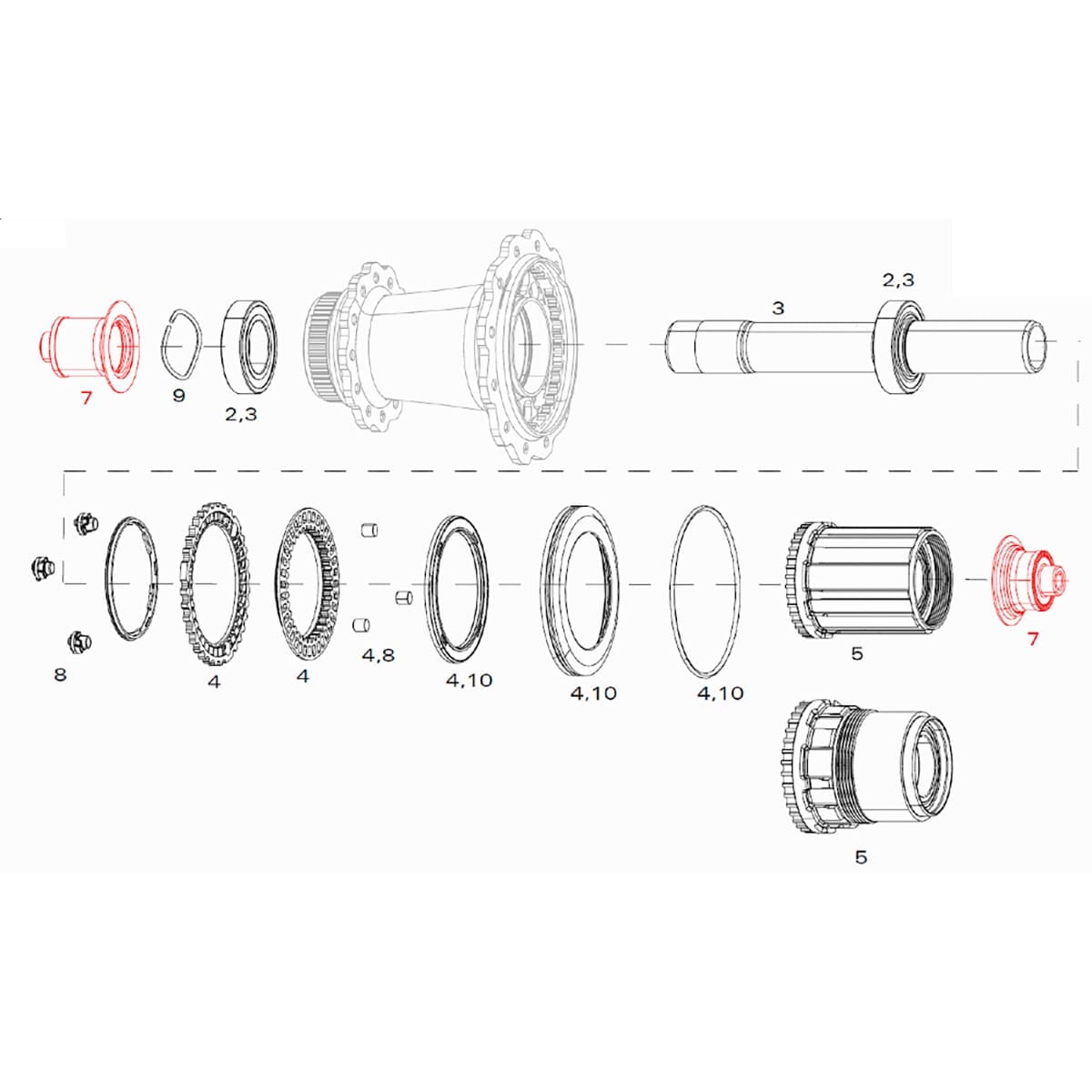 Adaptateurs pour Roue Arrière ZIPP COGNITION Disc Center Lock Quick Release XDR #11.2018.048.030