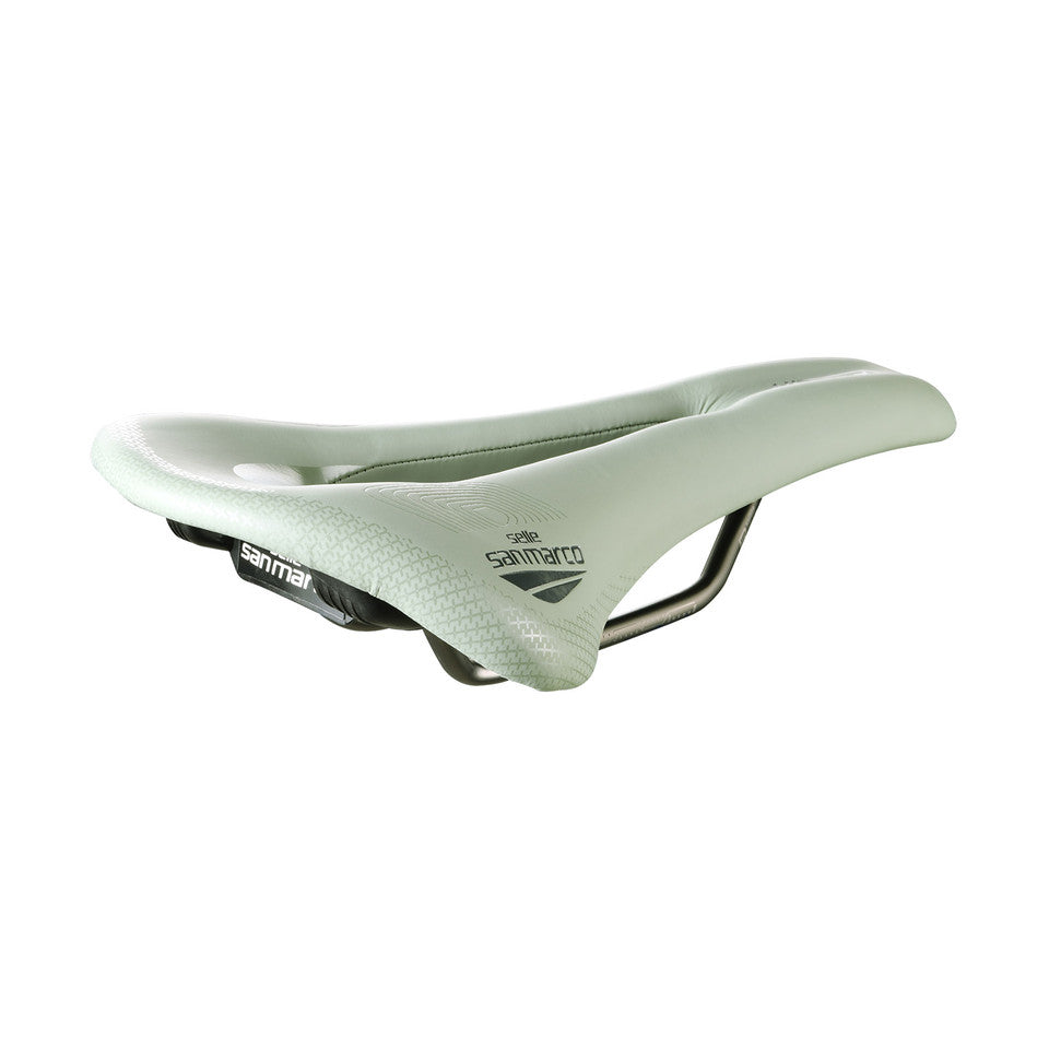 Selle SAN MARCO ALLROAD SUPERCONFORT OPEN-FIT RACING L3 Largeur 146mm Rails Acier Xsilite Vert Sauge