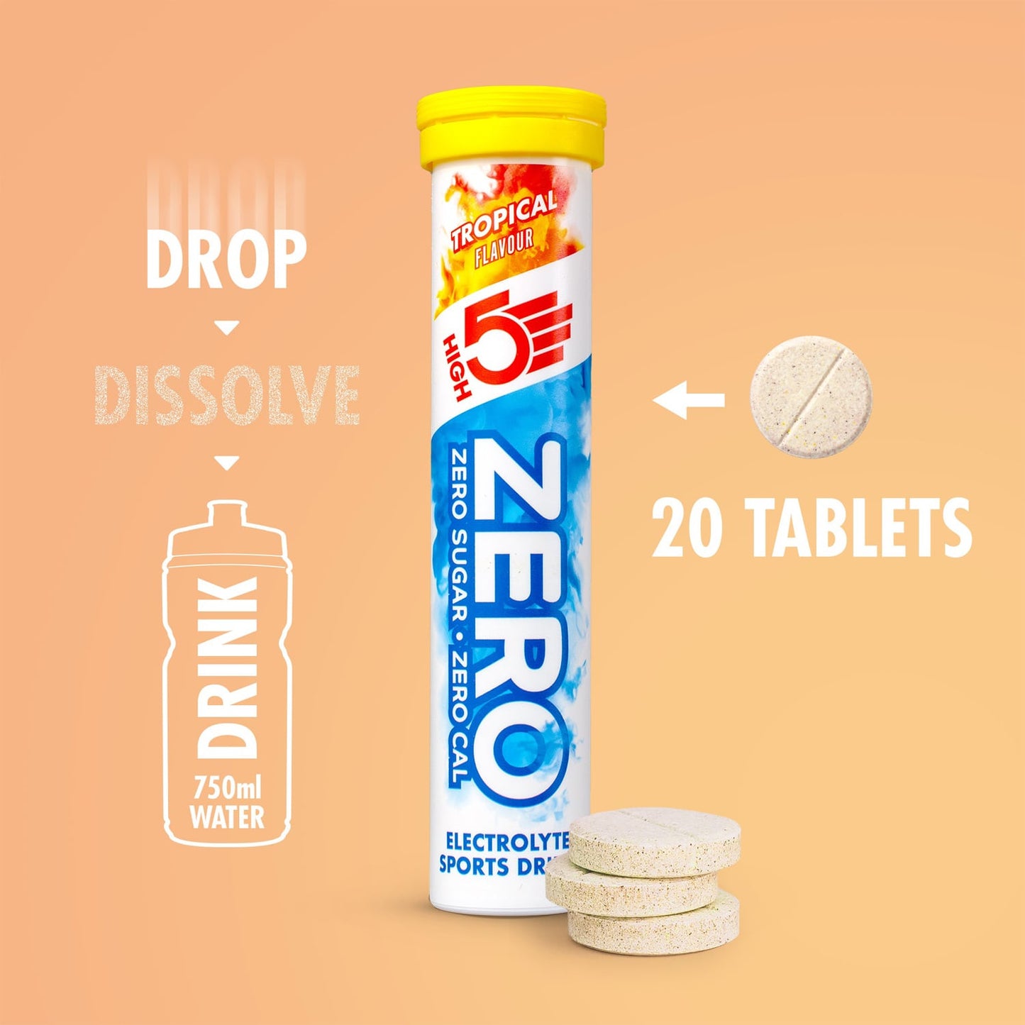 HIGH5 ZERO Elektrolyt-Hydratation (20 Tabletten) Tropical