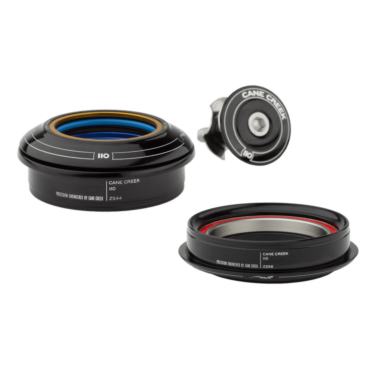 Steuersatz CANE CREEK 110 Tapered , 1 1/8"-1.5", ZS44/28.6/H8 | ZS56/40, kurz, schwarz