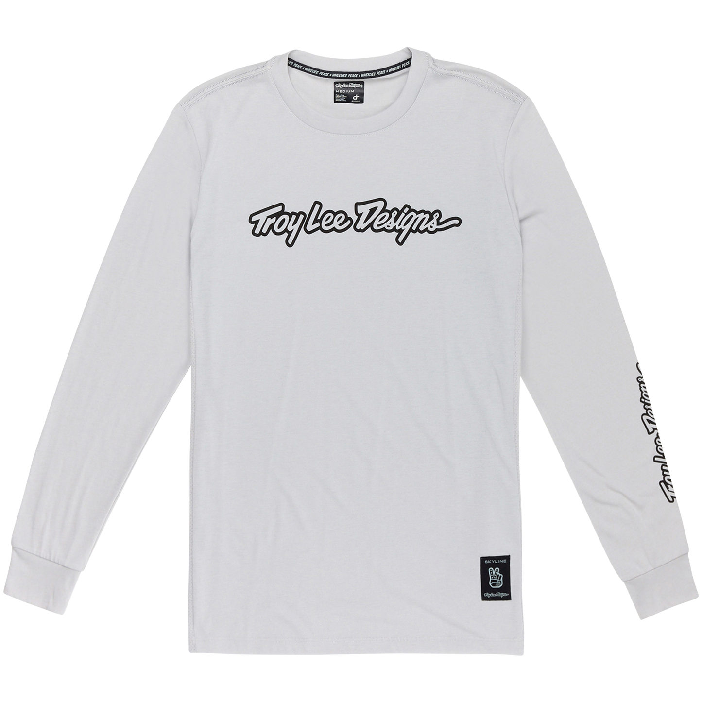 Maillot TROY LEE DESIGNS SKYLINE RIDE TEE SIGNATURE Manches Longues Gris 2025