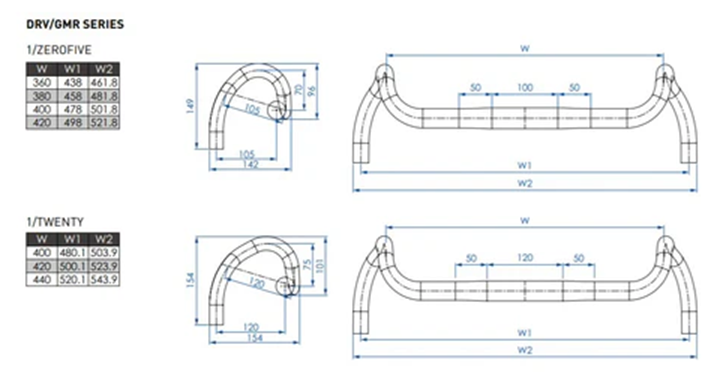 Cintre Gravel PROFILE DESIGN DRV/GMR Drop 105
