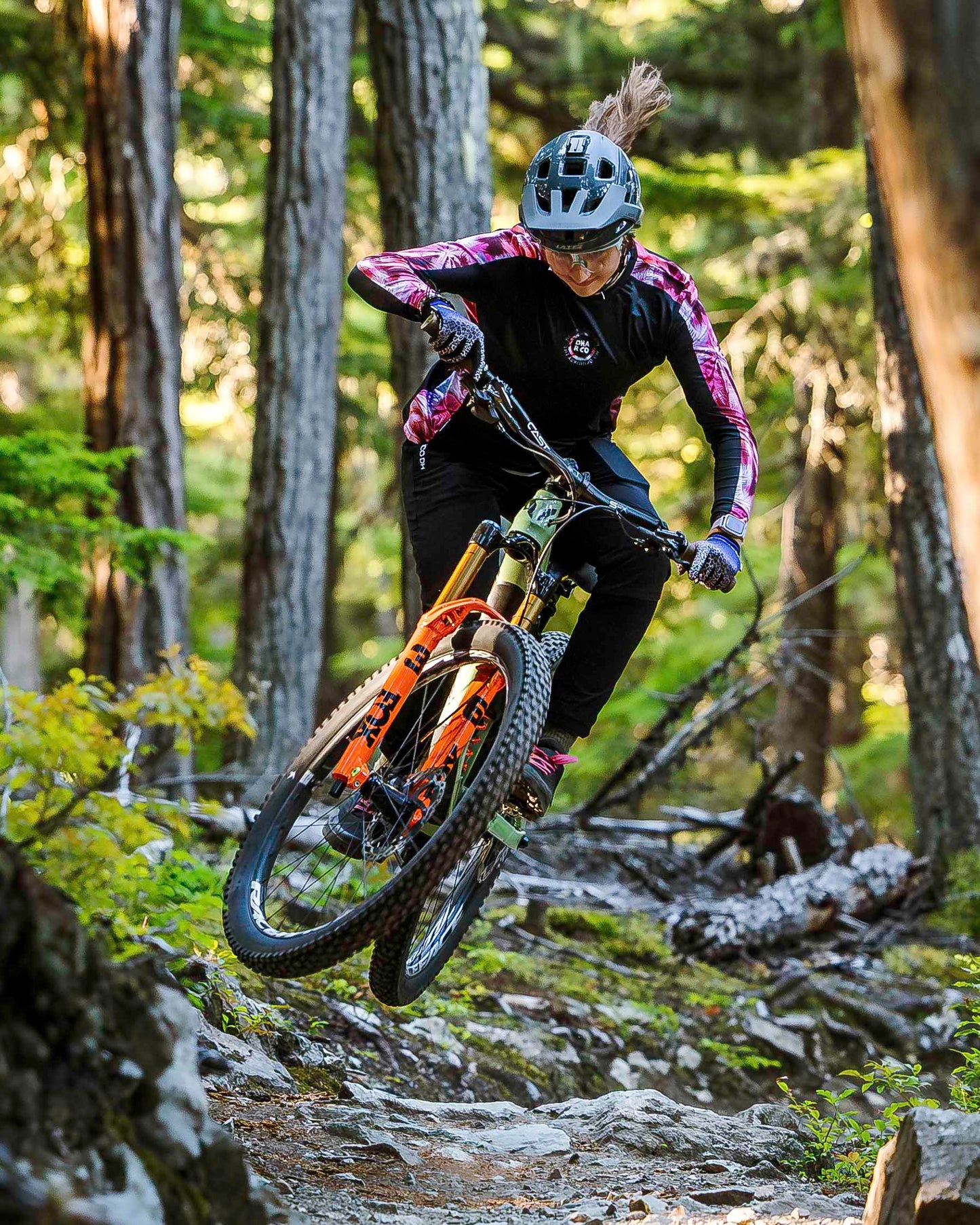 Maillot DHARCO RACE NEBULA Manches Longues Femme Noir/Rose