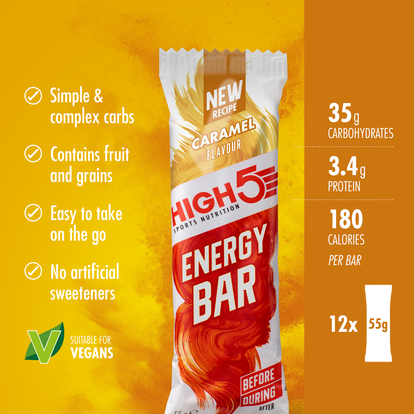 HIGH5 ENERGY BAR Energie-Riegel (55g) Karamell