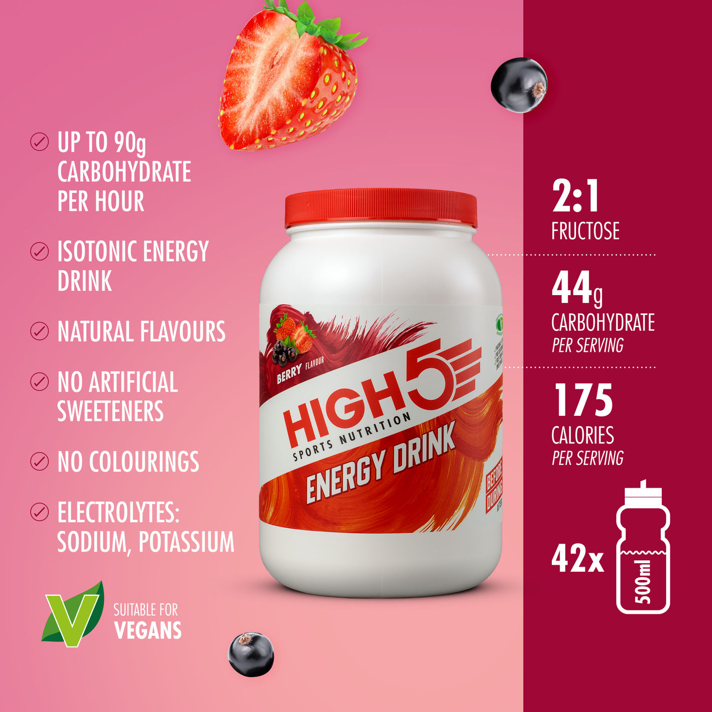 HIGH5 ENERGY DRINK Energy Drink (2.2kg) Rote Früchte