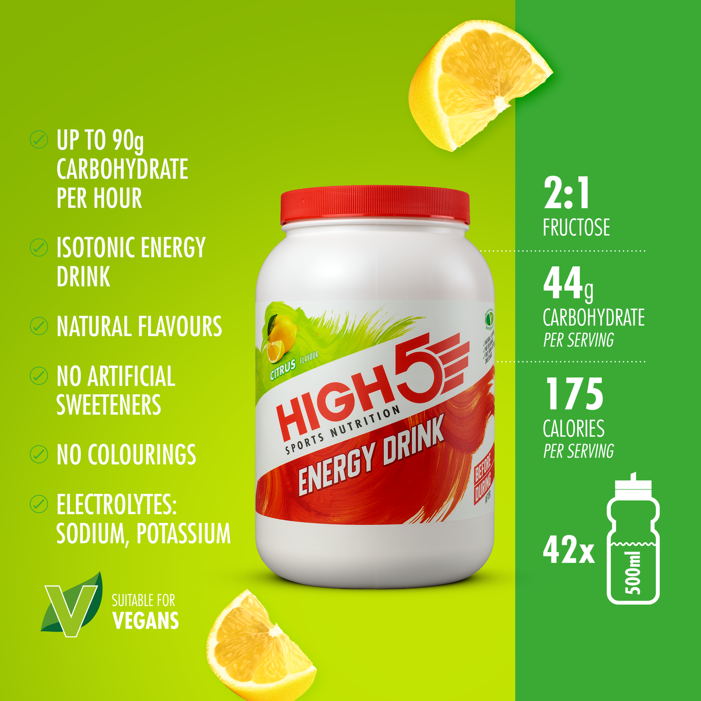 HIGH5 ENERGY DRINK Energy Drink (2.2kg) Zitrone