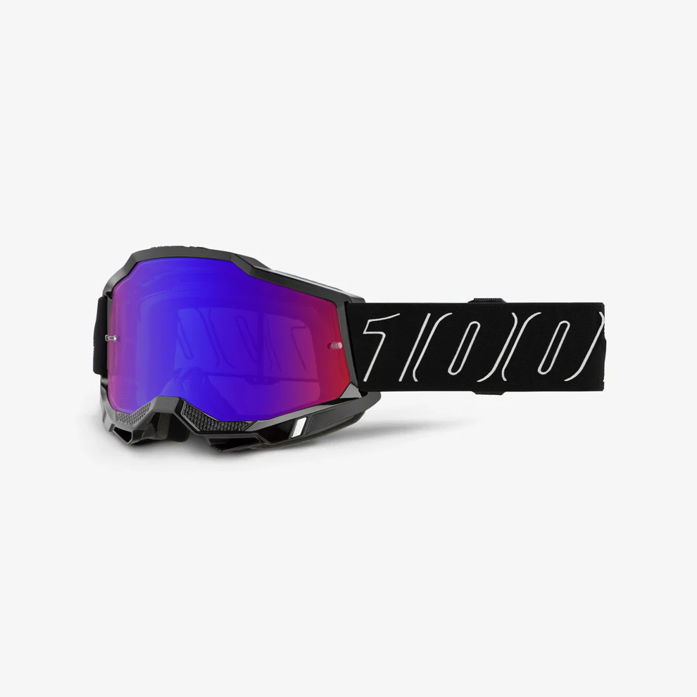 100% ACCURI 2 Maske Schwarz Spiegelschirm Blau/Rot