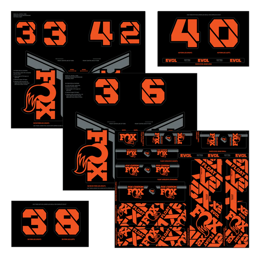 Kit Stickers FOX Fourche et Amortisseur Orange Factory