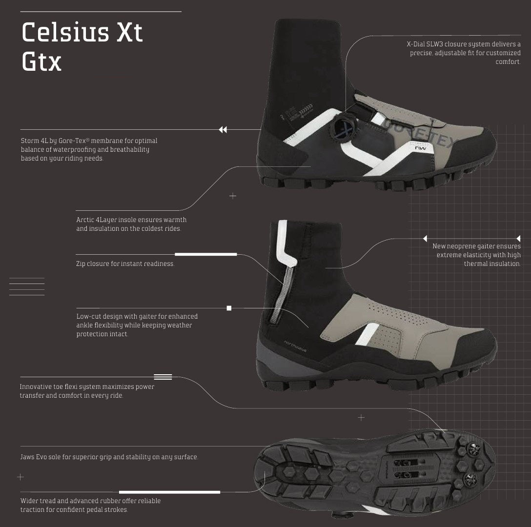 Winter MTB-Schuhe NORTHWAVE CELSIUS XT GTX Schwarz/Grau